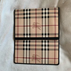 Burberry haymarket leather trim iPad sleeve